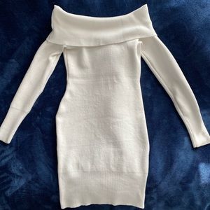 White sweater dress